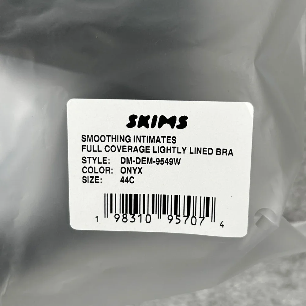 SKIMS‎ Smoothing Intimates Full Coverage Lightly Lined Bra Onyx Black  44C NEW - Picture 3 of 6